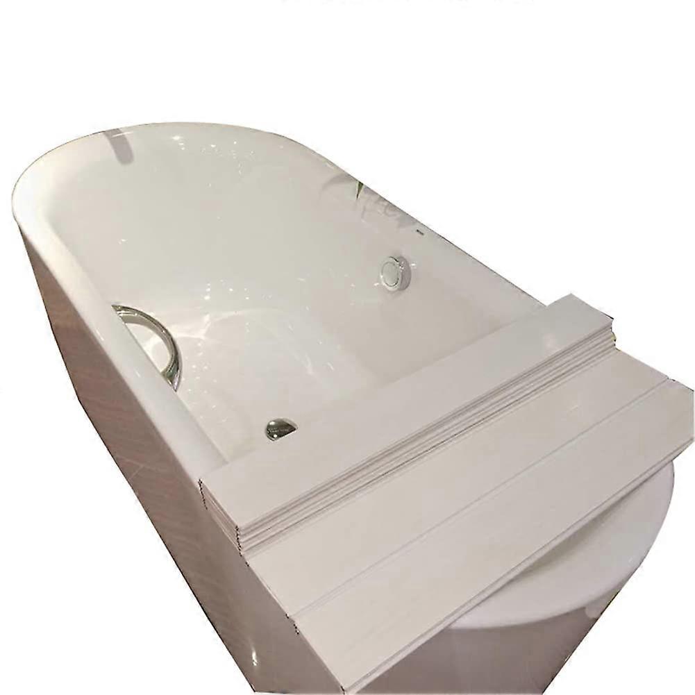 Bathtub tray, PVC roller blind cover Dustproof thermal insulation, fits most tubs (White)
