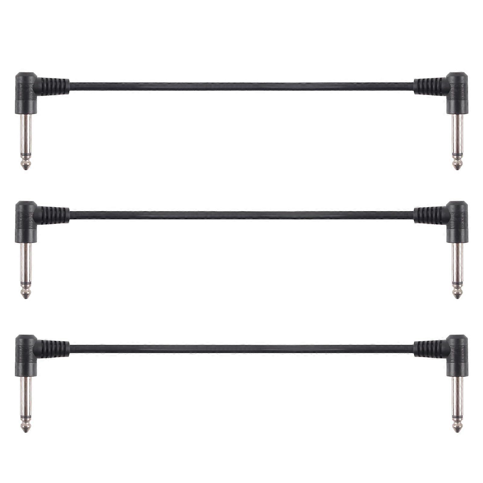 3/6pcs Guitar Effect Pedal Patch Cables Low Noise Shielded Right Angle 60cm