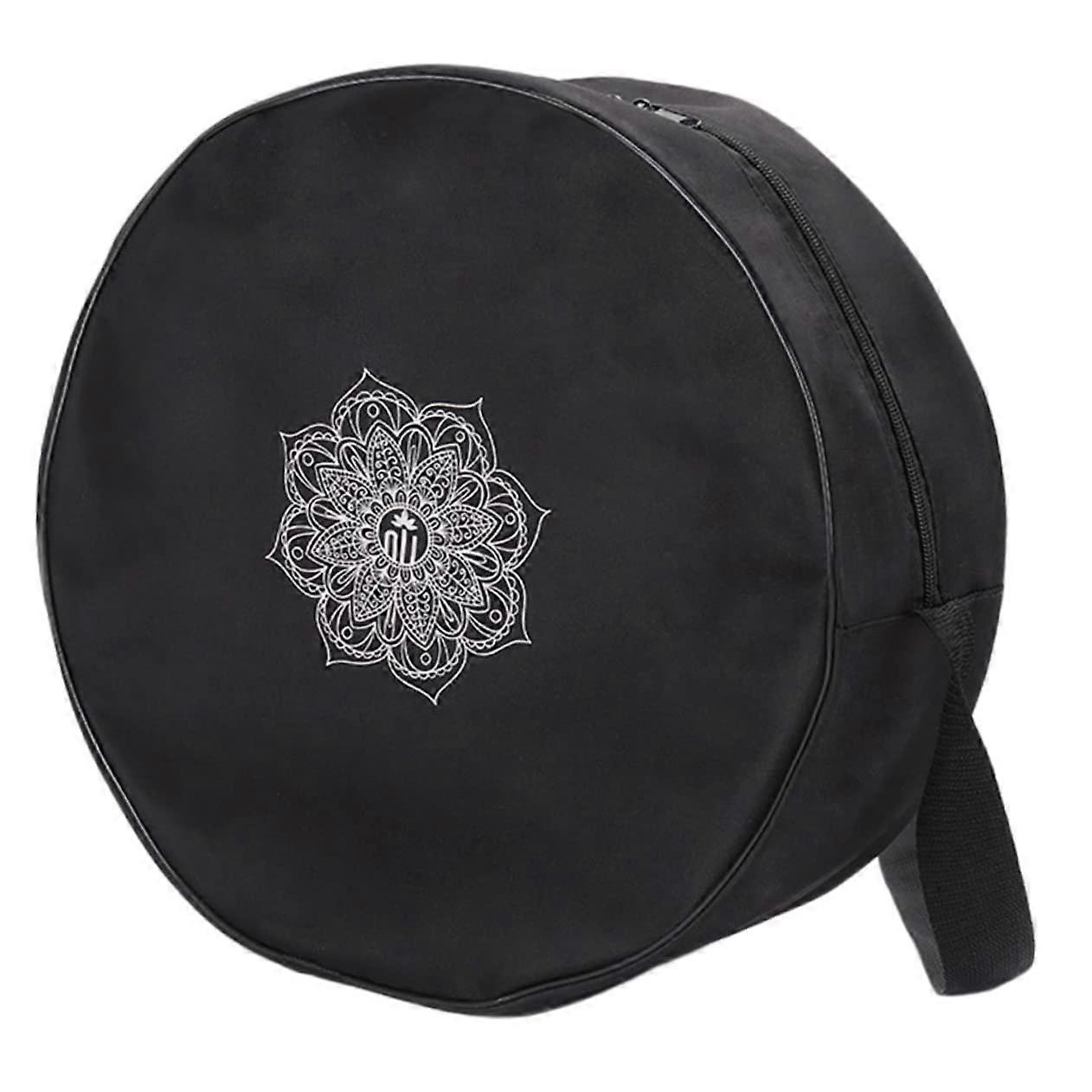 Yoga drawstring bag with datura flower pattern, double zipper, practical storage for yoga accessories, durable surface, easy to clean.
