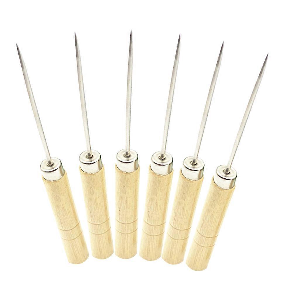 10pcs Wooden Handle Needle Set for Modelling Slotted Quilling Paper Tool Marking Patterns Awl Pick Needle