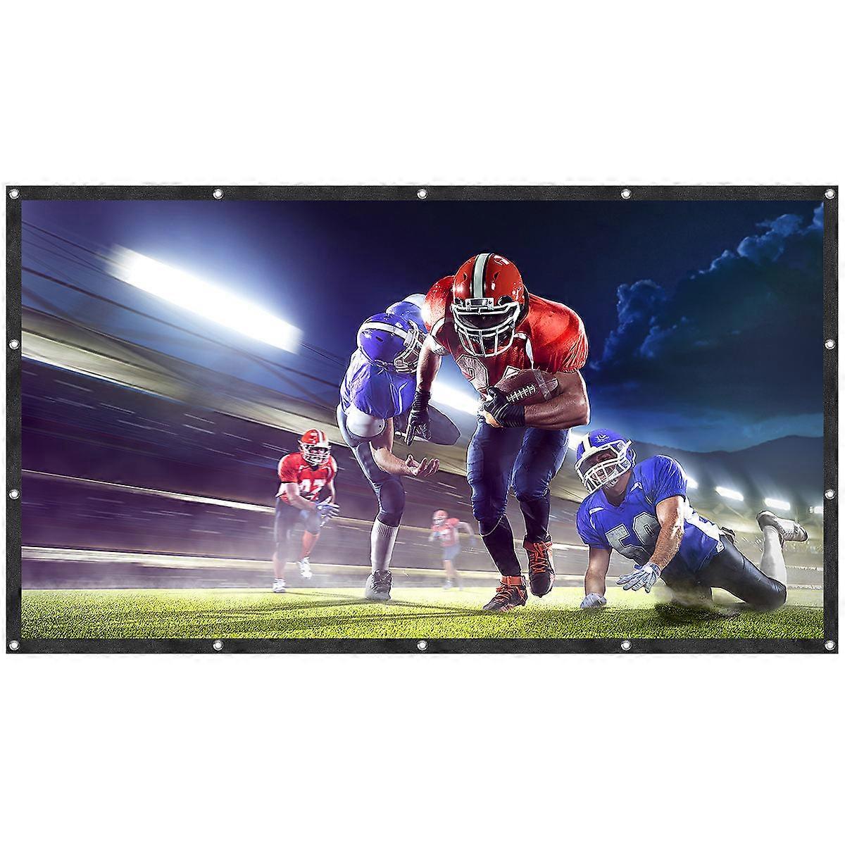 Movie Projector Large Screen 120 Inch 16:9 HD Wrinkle Free Smooth Surface Reinforced Edges 1Set
