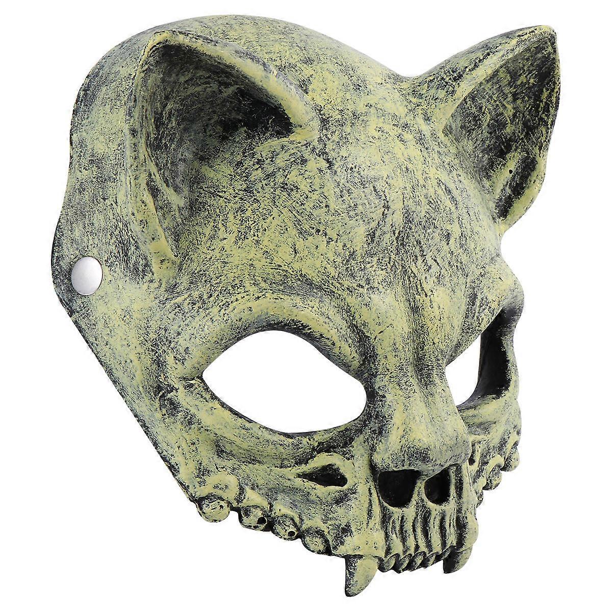 Cosplay Mask 1Pcs Distinctive Style Skull Mask For Halloween Events Designed For Adults Available In Light Yellow Color
