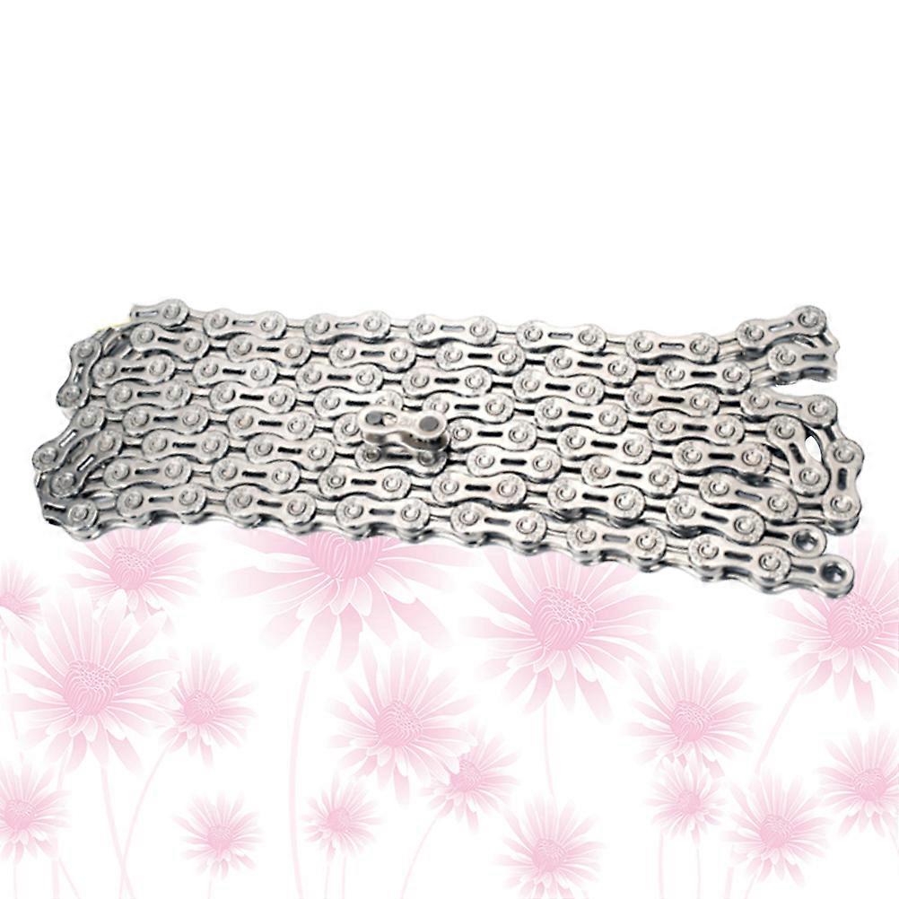 Bike Chain with Button for 9speed and Road Bikes Grey Steel 116L Easy to Install and Reuse