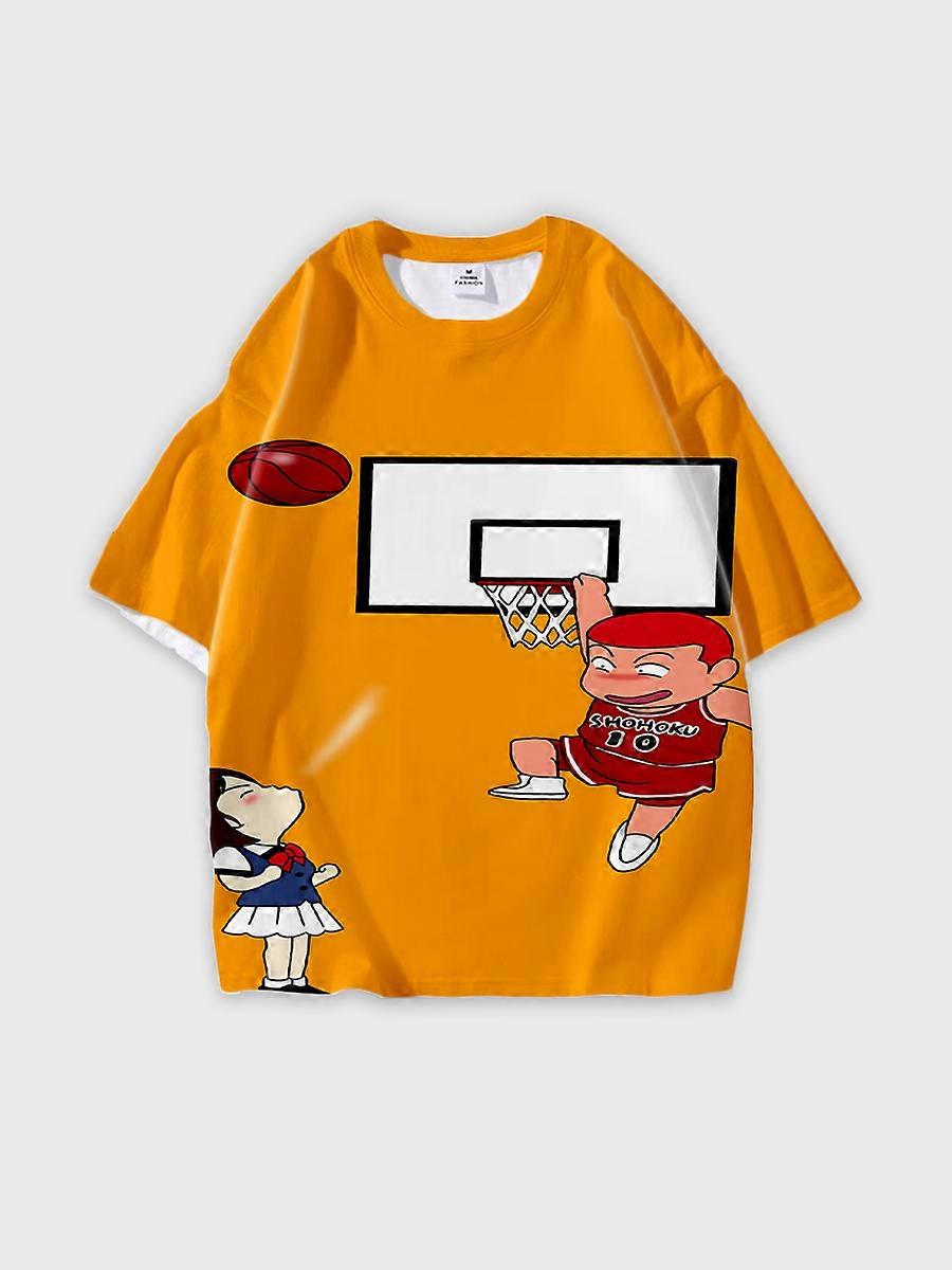 T-shirt round neck Role Pattern loose short sleeve C96