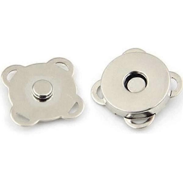 24 Set of Sewn Magnetic Plum Overcoat Buttons for Wallets Handbags Clothes (Silver, 14mm)