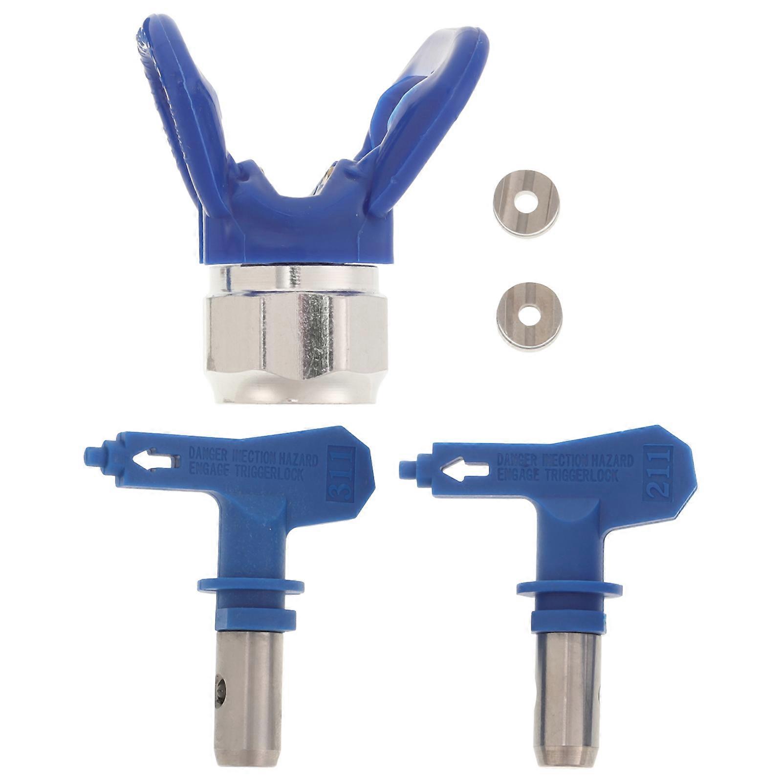 Airless Spray Nozzle Tips Set with Holder, Reversible Sprayer Nozzle Guard Compatible with Multiple Brands for Furniture and Commercial Use