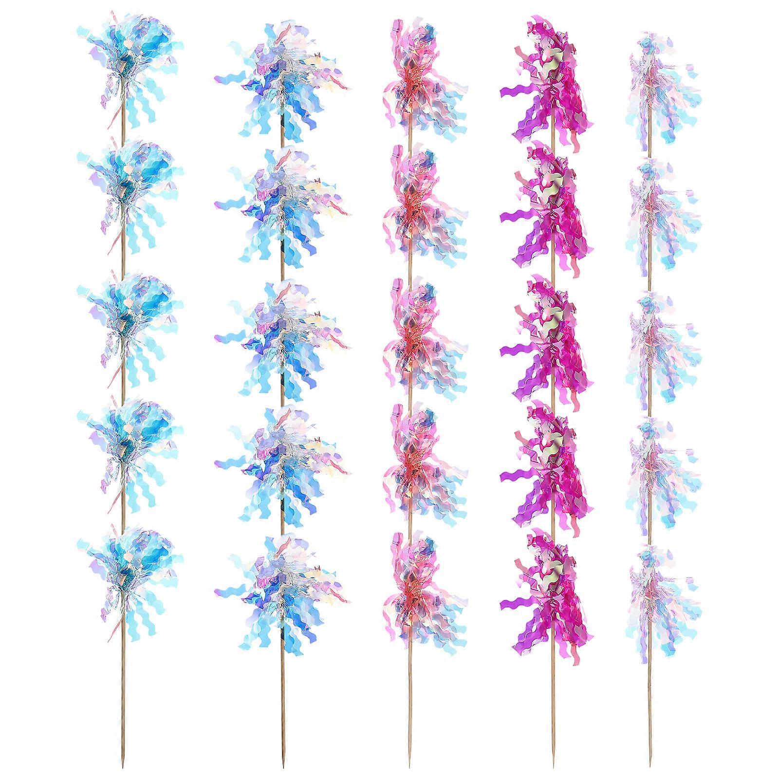 30 Assorted Color Cupcake Toppers for Cake Decoration and Party Use, 30 Count