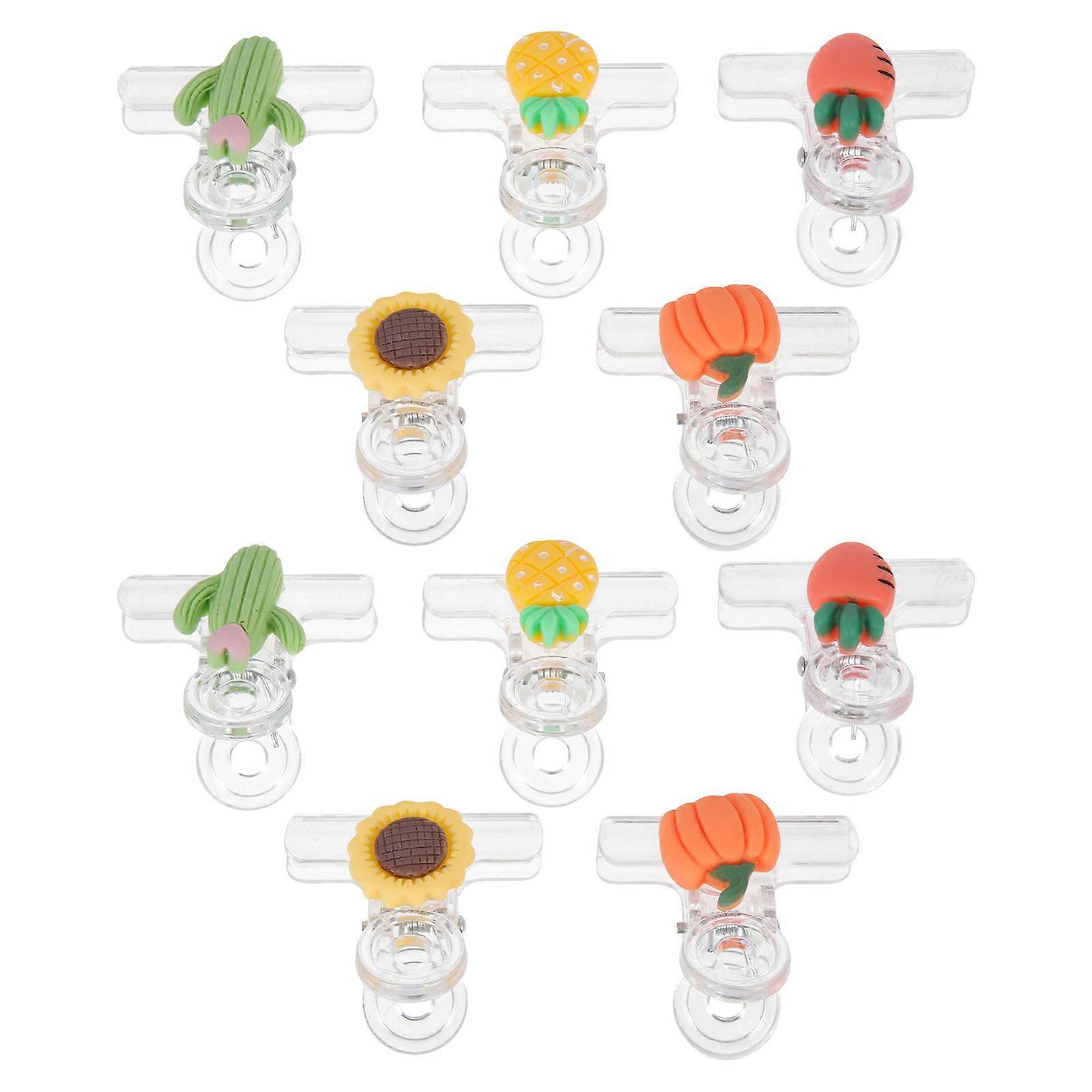 Food Storage Clips 10Pcs Multi-purpose Plastic Freshness Preservation Pineapple Shape Assorted Color