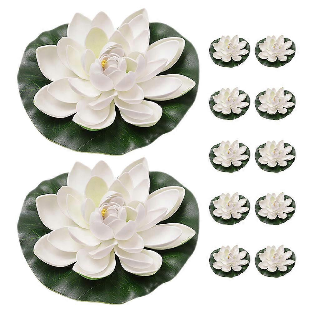 12pcs Artificial Floating Lotus Flowers & Lily Pads for Fish Tanks, Pools, Gardens – Reusable Water Decorations for Events & Home Use