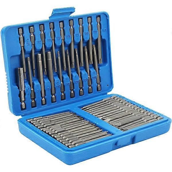 50-Piece Extra Long Security Bit Set Square & Flat Hex Spline Coupling Torque Mu, tool set.