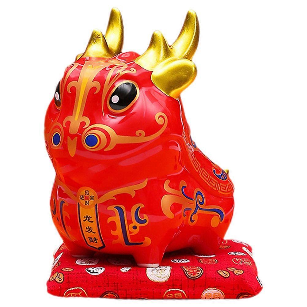 Ceramic Dragon Shape Piggy Bank Home Decoration Saving Pot 1Set