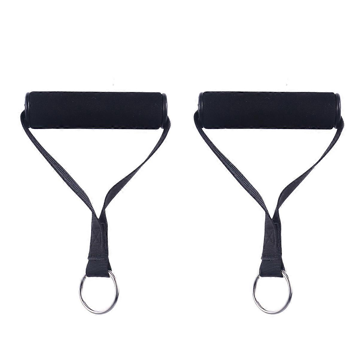 Black Foam Fitness Grip Handle with Ring for Training Use NonSlip Absorbent Easy to Clean Suitable for Ladies 1 Pair