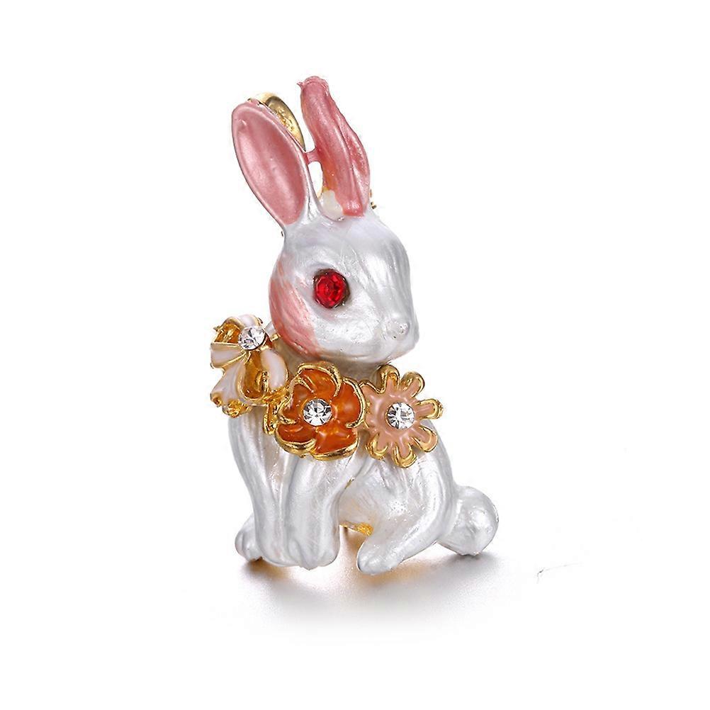 Rabbit Shape Alloy Brooch for Decoration Multi Color Clothes Corsage with Drip Oil Enamel Design 0.8 inches