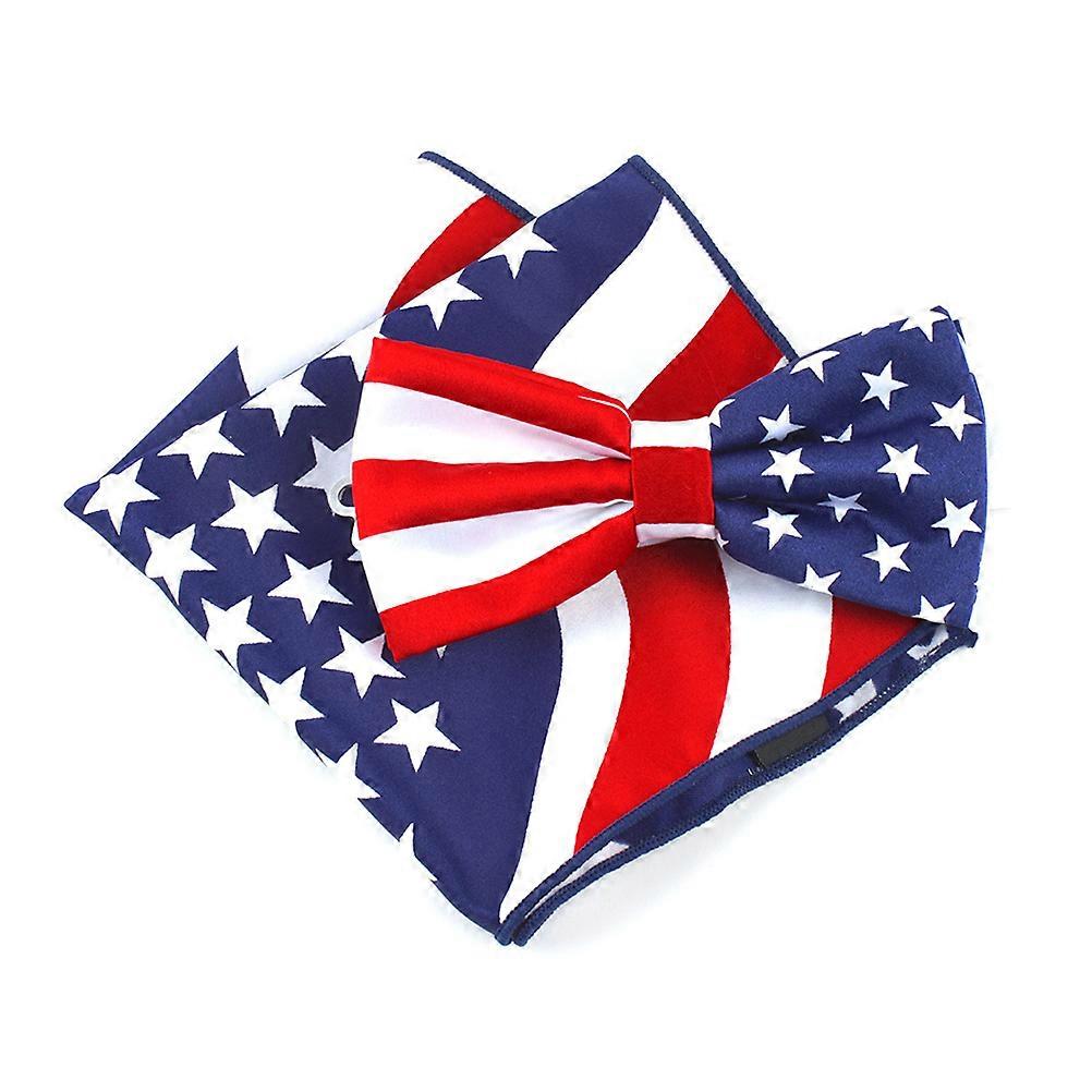 Polyester Party Necktie with Star Stripe Patterns for Independence Day Costume and Decoration Assorted Color