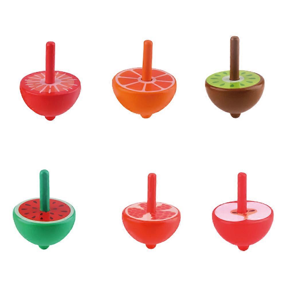 Wood Gyro Toys for Kids Playing Assorted Color and Lightweight Toy Set of 6pcs