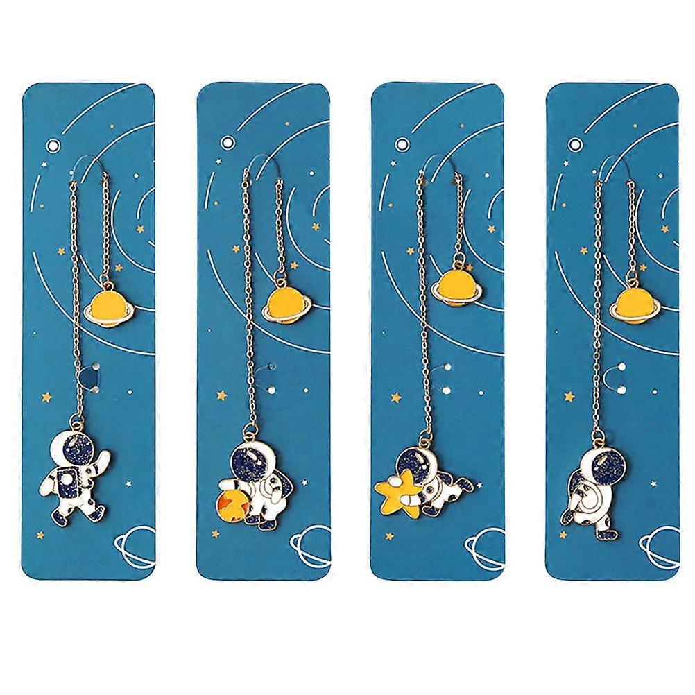 Fun Astronaut Shaped Bookmark Page Marker Compact Light Book Accessories Assorted Color 15.80X4.30X0.10CM 4Pcs