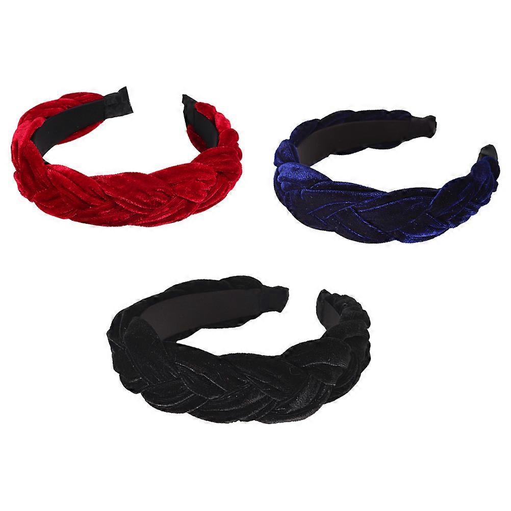 Here's a refined and engaging product description based on your input:
**3pcs Vintage Braid Design Headbands for Women – Wide Comfortable Hair