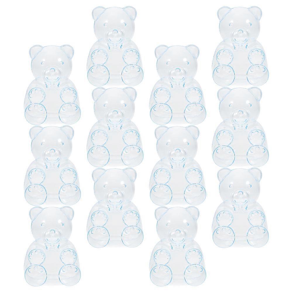Sky-blue Bear Shaped Candy Boxes for Party Use Material Lightweight and Durable 12pcs