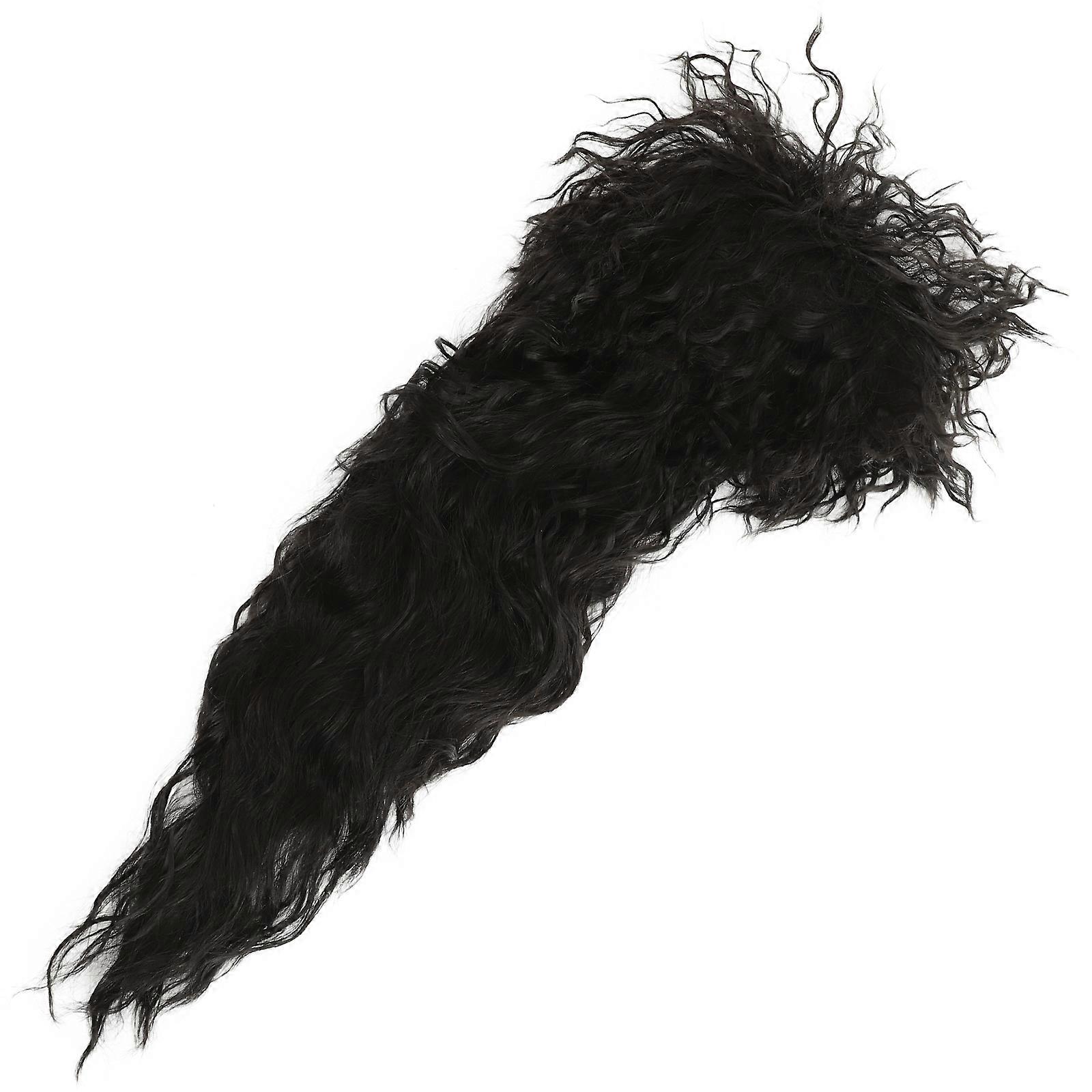 Retro 80s Punk Style Heat Resistant Wig for Halloween Parties or Role Playing Black Long Curly Fits