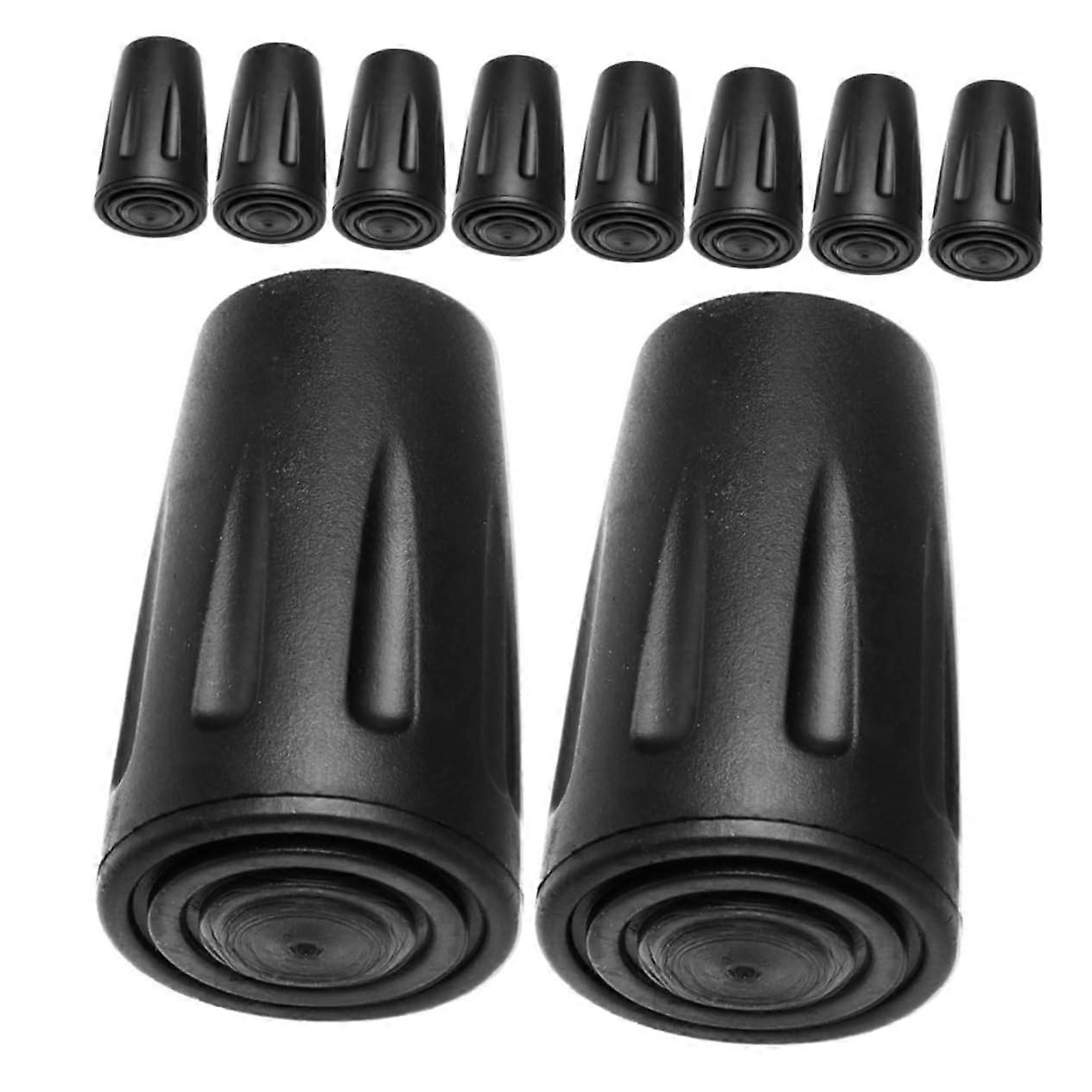 Rubber Tips For Trekking Poles And Walking Sticks, 10-Piece Set, Non-Slip, Shock-Absorbing Replacement Tips