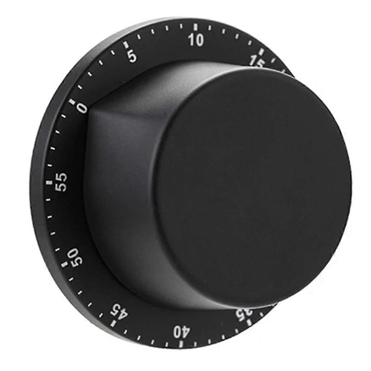 Kitchen Timer Mechanical Manual Stainless Steel with Magnetic Black