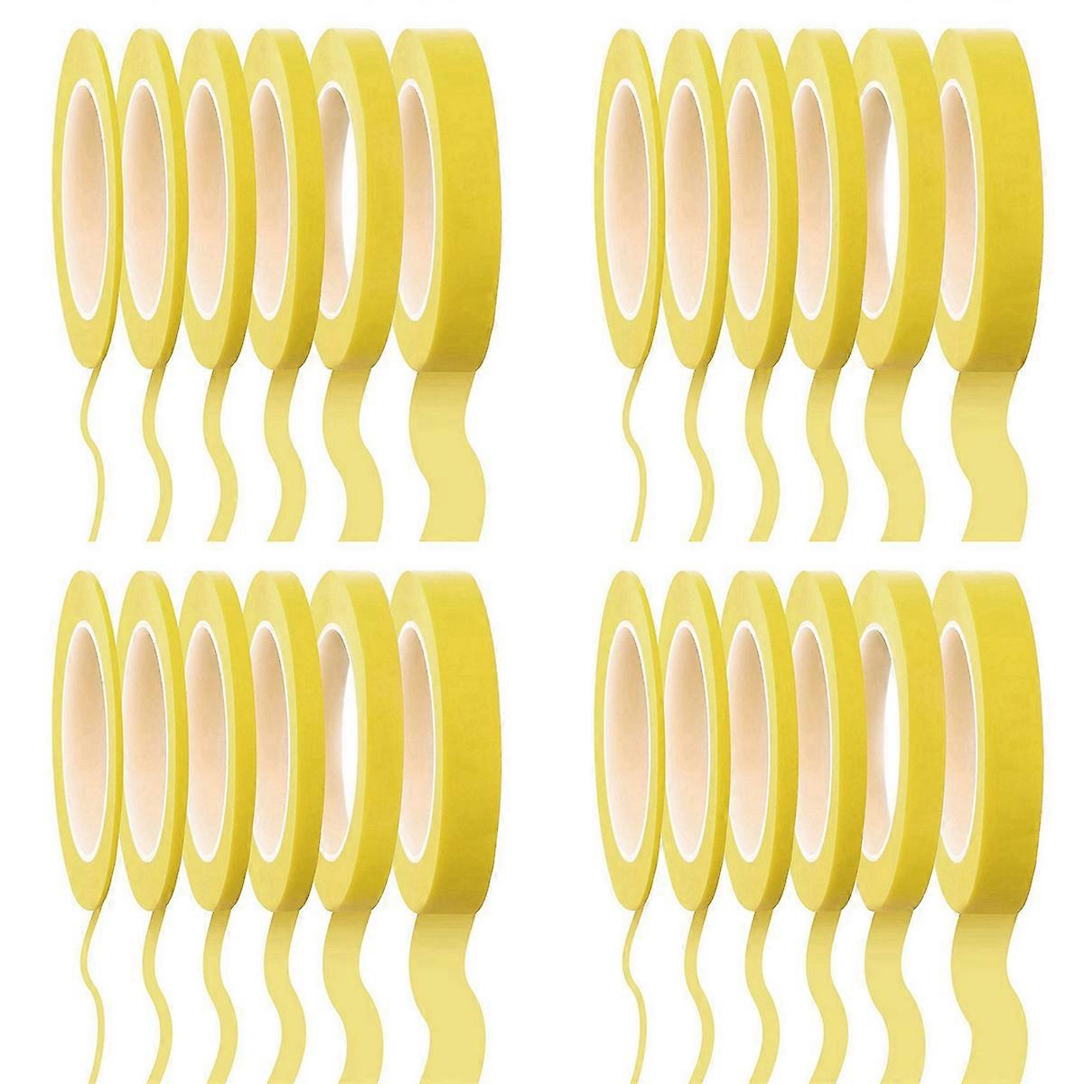 24 Rolls Fine Line Tape 1/16,7/10,1/8,1/4,1/2,3/4 Inch x 55Yard, Fineline Masking Tape, Painters Aut