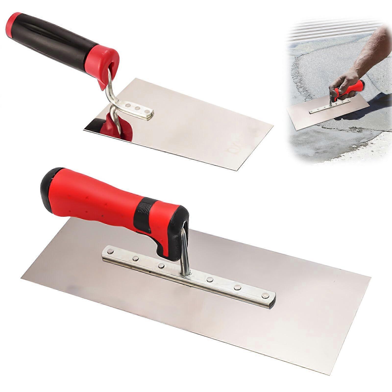 Stainless Steel Masonry Trowels Set with Rubber Handle, Plaster Tool