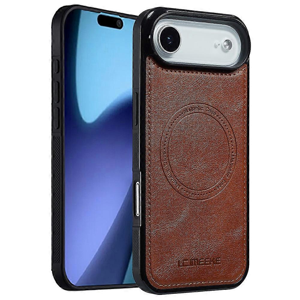 Coque magnétique LC.IMEEKE pour iPhone 17 Air compatible MagSafe, avec dos en cuir TPU.