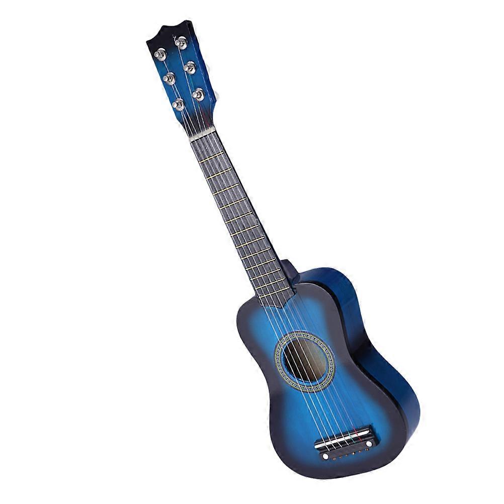 23 Inch Wooden Guitar Toy Interesting Musical Instrument Toy Educational Playthings for Children Kids (Blue)