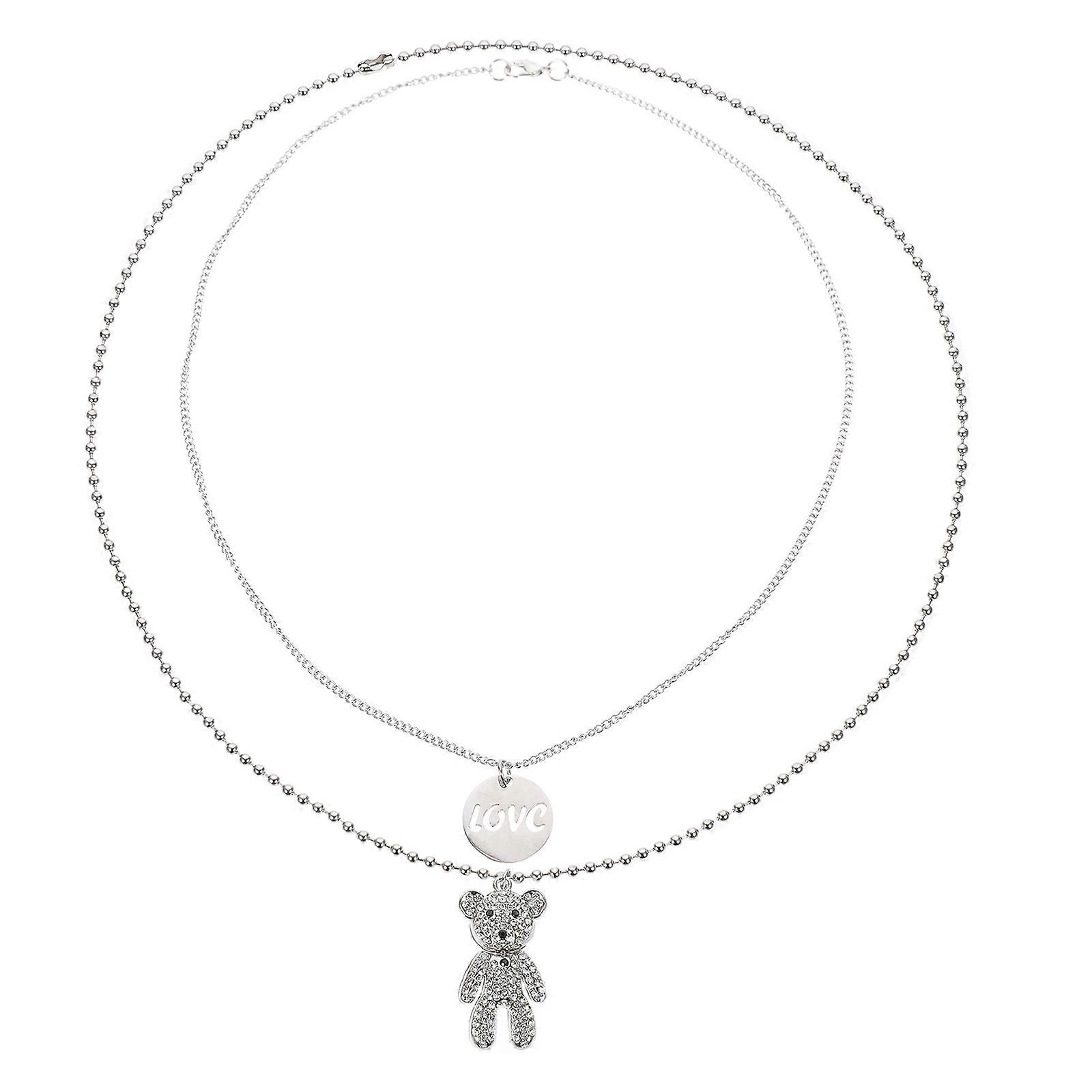 Hip-hop Inspired Clavicle Necklace with Detailed Bear Accents for Parties