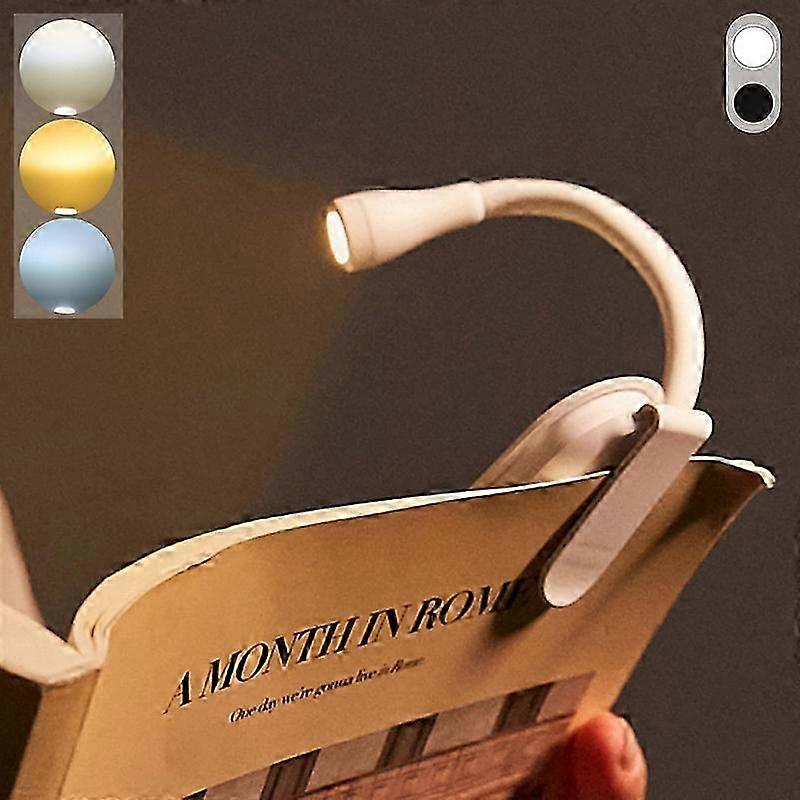 Rechargeable Clip on Book Light with Adjustable Brightness for Reading in Bed or Office