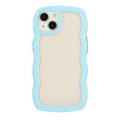 For iPhone 15 Candy Color Wave TPU Clear PC Mobile Phone Case