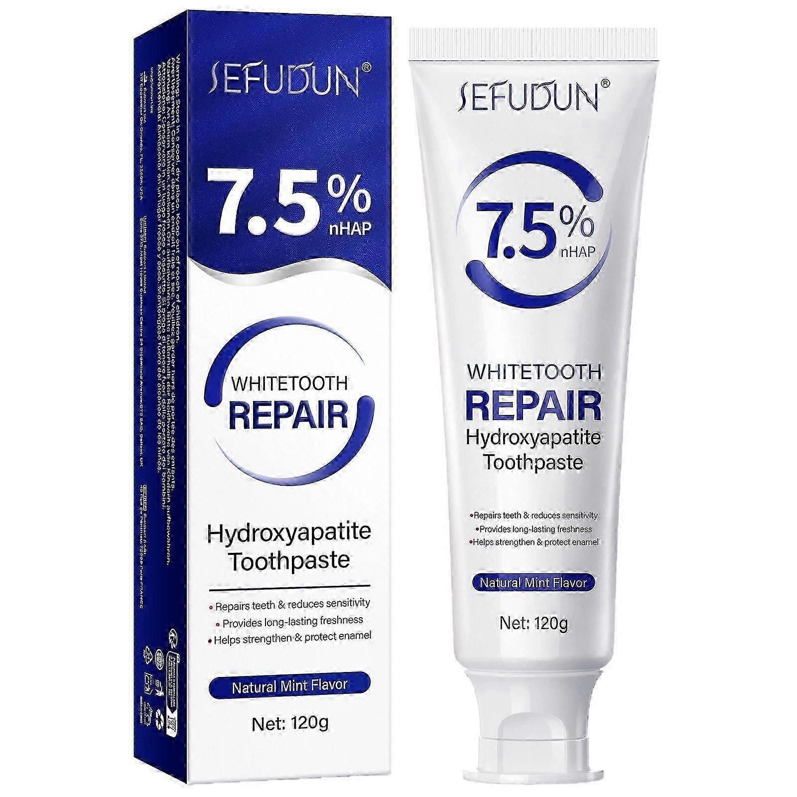 7.5% Hydroxyapatite Toothpaste for Enamel Protection - Fluoride-Free Mint for Sensitive Teeth