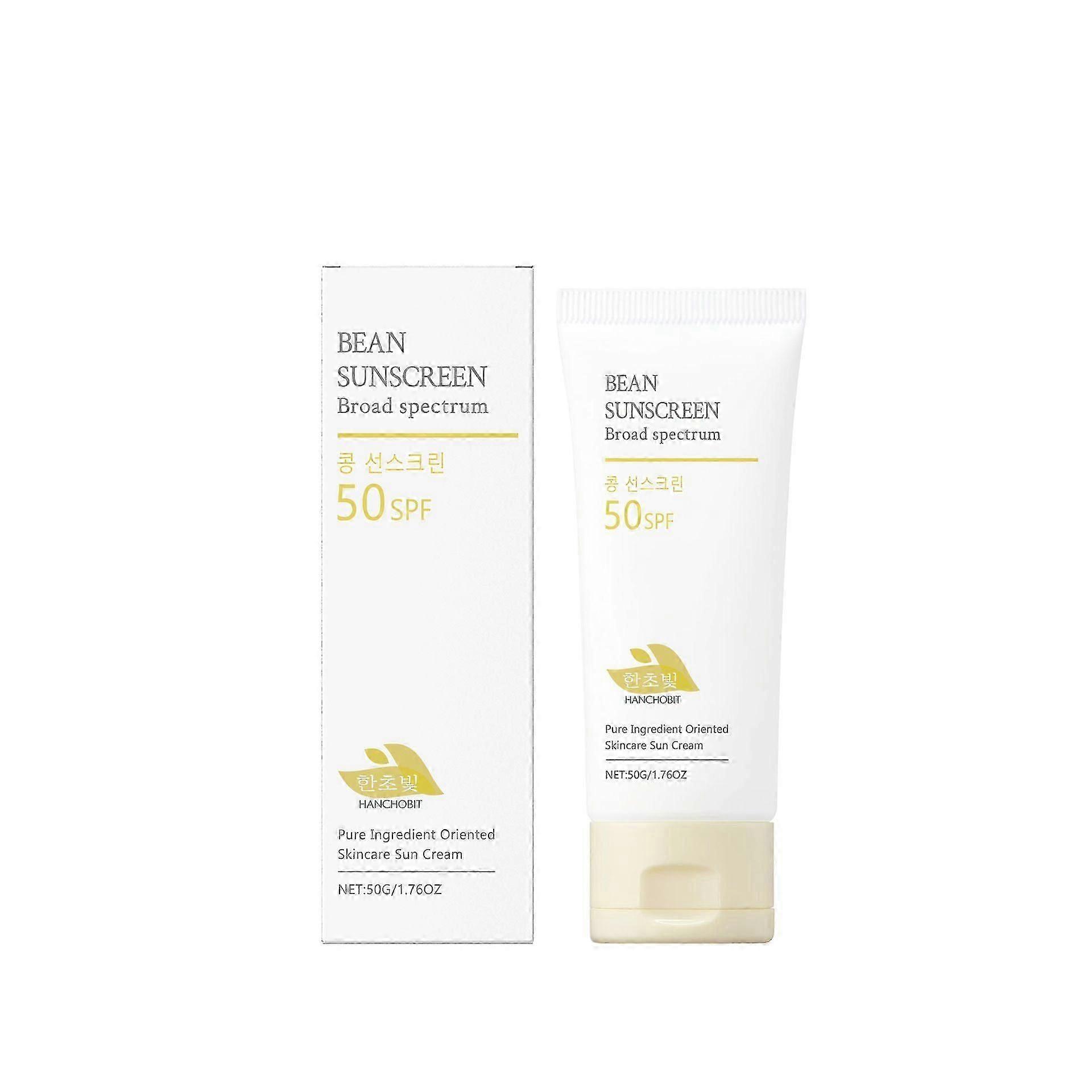 Écran solaire de haricot SPF 50 Type de texture aérée pour le visage Soins de la peau coréens Crème solaire sérum solaire ajustée à l’eau