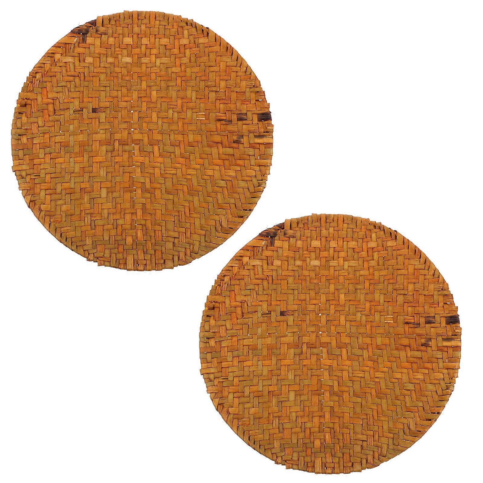 Orange Synthetic Table Mat for Home Use Lightweight Design 2pcs 17.7x13.8 Inch