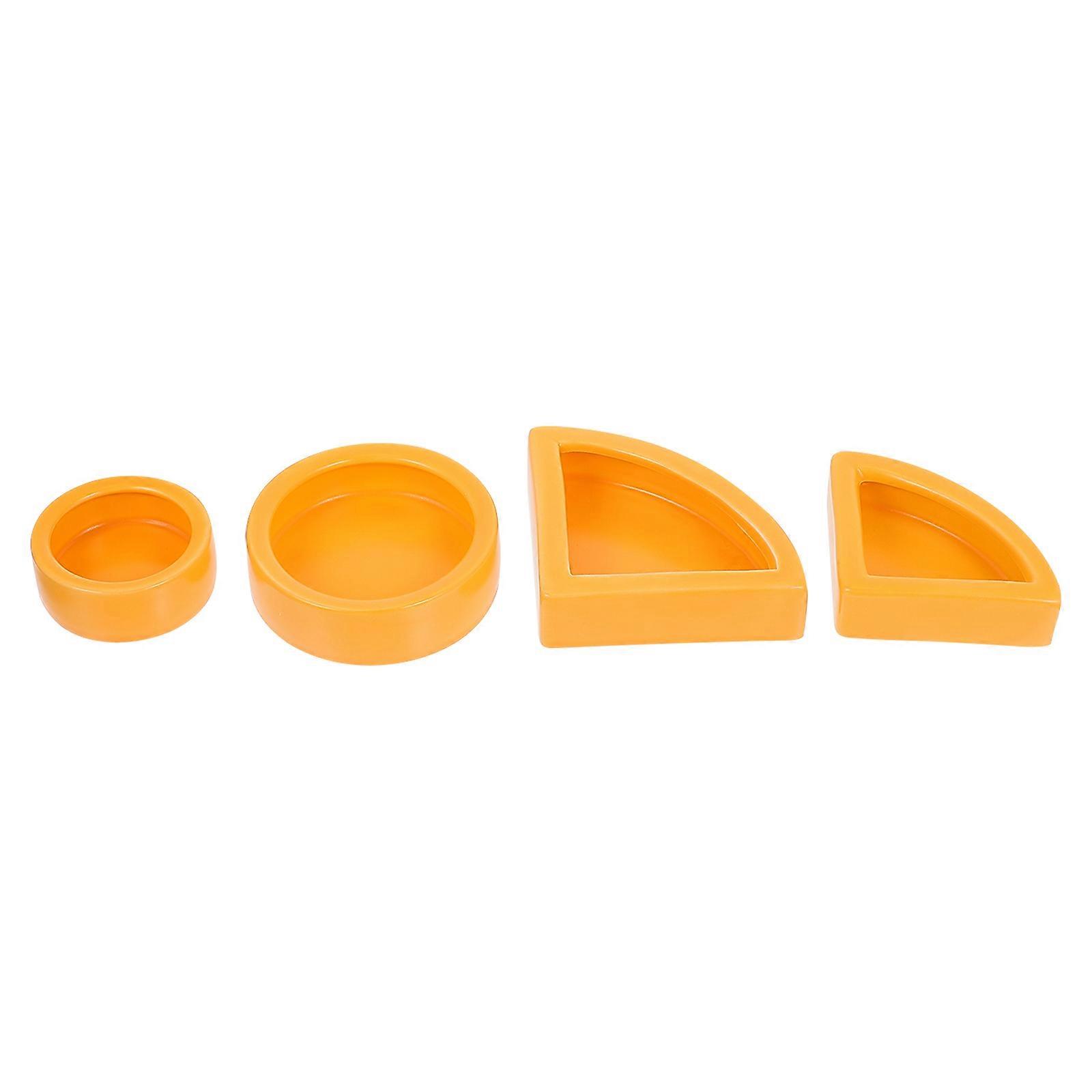 Ceramic Reptile Feeders Lizard Food Container Perfect For Reptile Care 7X7X2.1Cm Easy To Clean 4Pcs