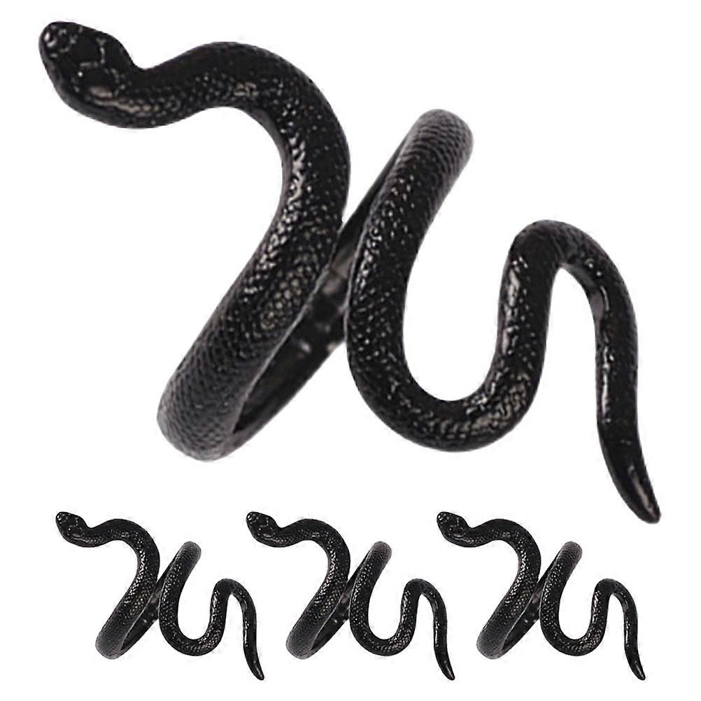 4pcs Adjustable Ring Snake Shaped Ring Punk Gothic Ring Opening Finger Ring