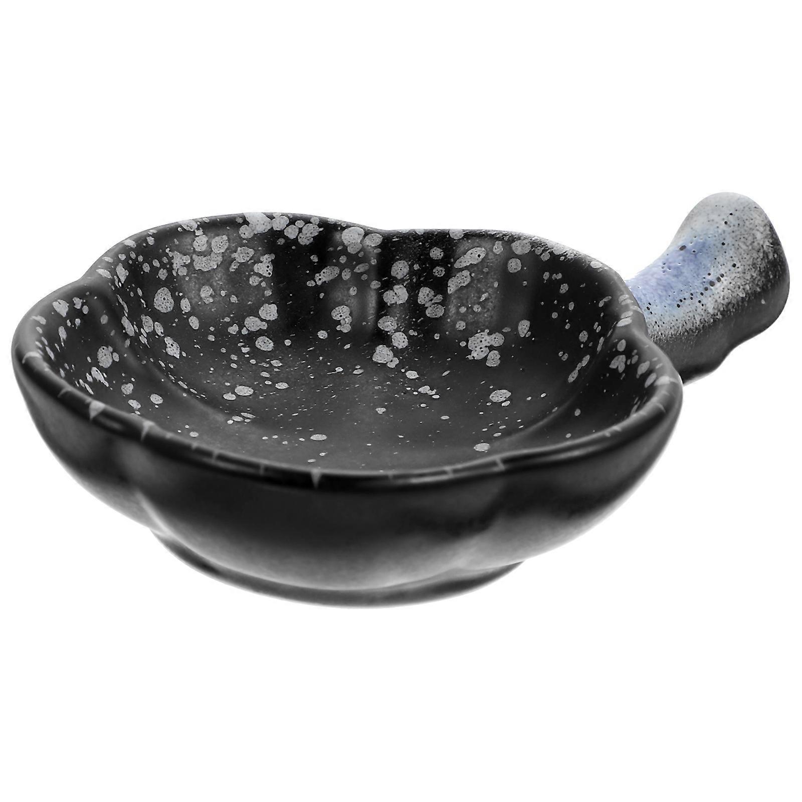 Ceramic Sauce Dish 1Pc Round Storage For Sauces Black Safe And Healthy Material Home Use