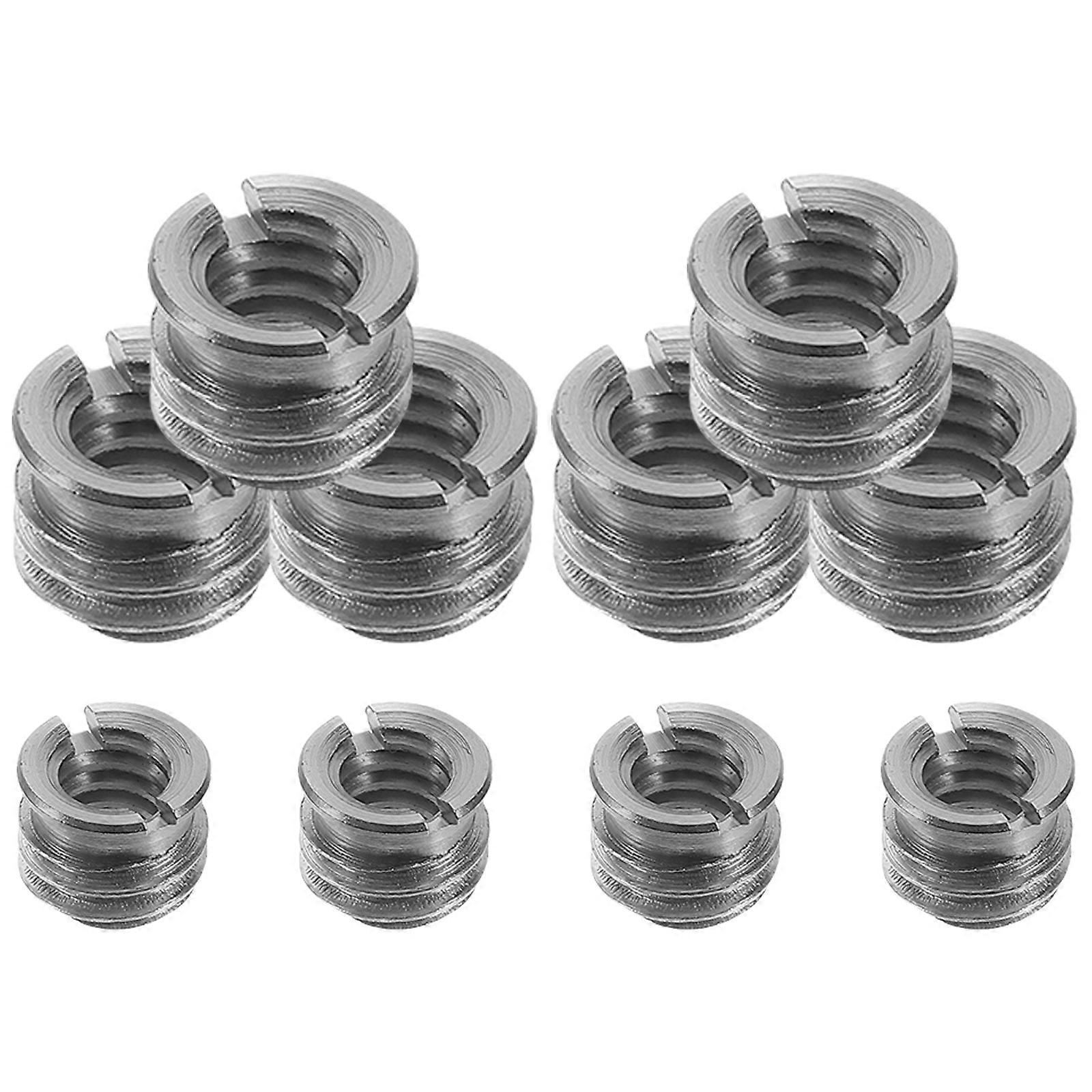 Quick Release Plate for Microphone Stand Silver Steel Nut with 1/4 Inch to 3/8 Inch Thread 10 Pieces