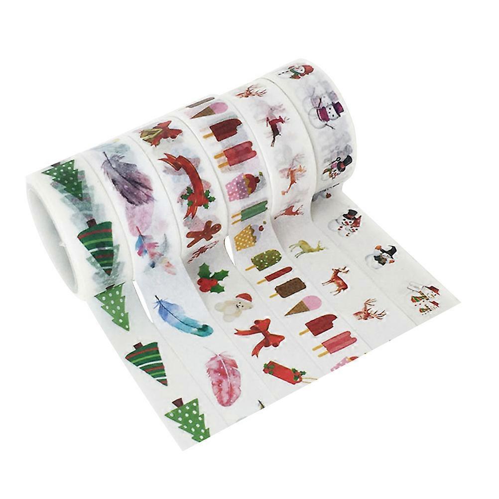 Floral Designed Masking Tape Christmas Style Gift Wrapping Supplies For Craft Enthusiasts 6 Rolls