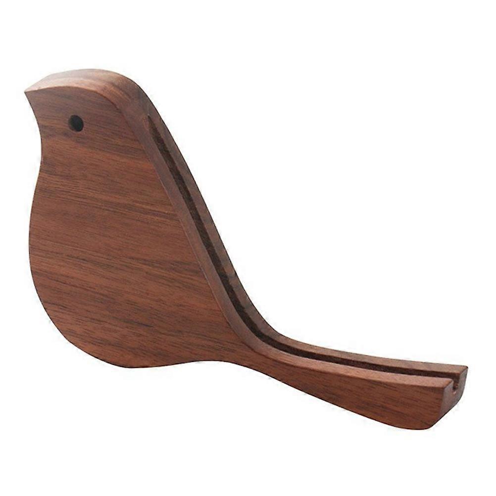 Creative Wooden Postcard Holder for Desktop Smooth Polished Walnut Finish Decorative Bird Ornament for Office Tables