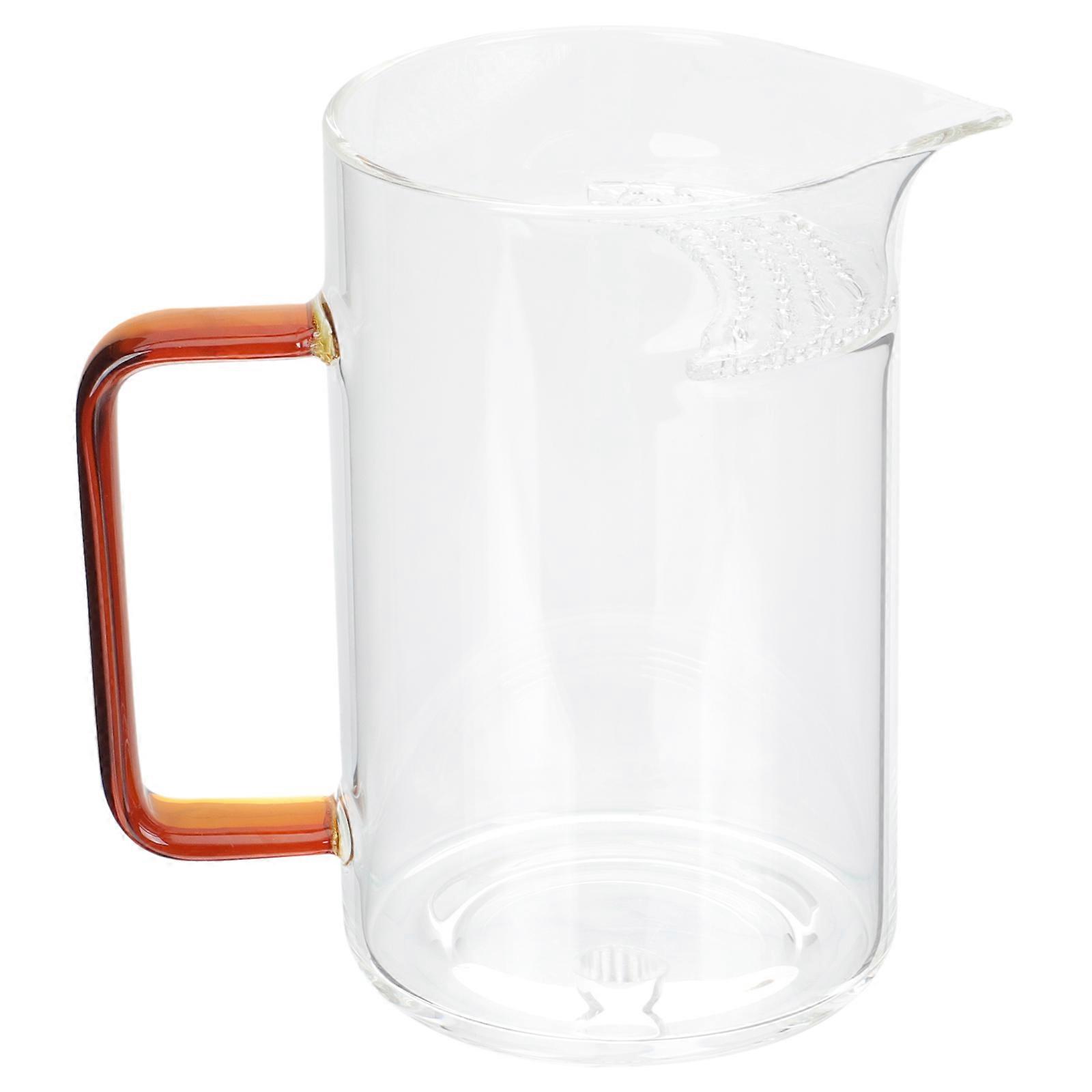 Glass Pitcher With Handle For Home Use Heat Resistant Tea Dispensing 500ml Capacity Elegant Curves 1Set