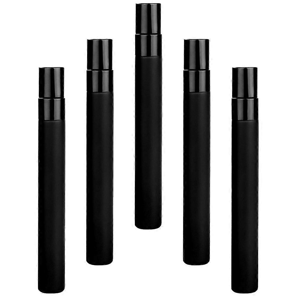 5Pcs Portable 10ml Glass Perfume Atomizer for Travel and Storage Black Color Safe Durable