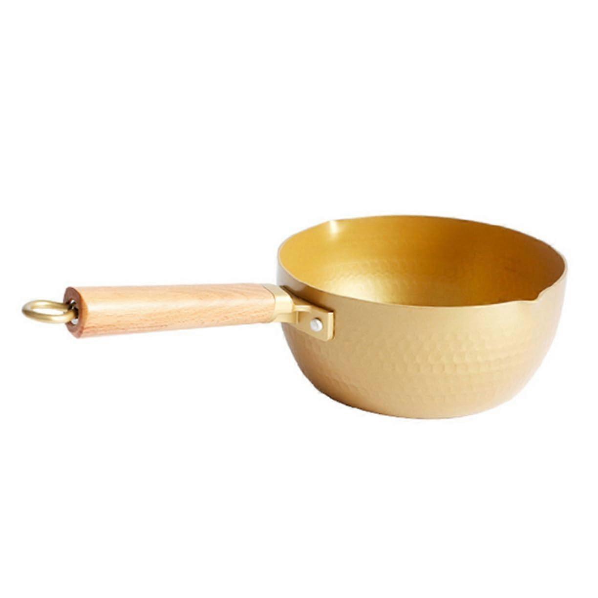 Snow Pan Household Milk Pan Sauce Pan Cooking Pot Milk Pan Made of Aluminium Alloy NonStick Milk Pan Milk Pan in Japanese Golden 37X18X8CM