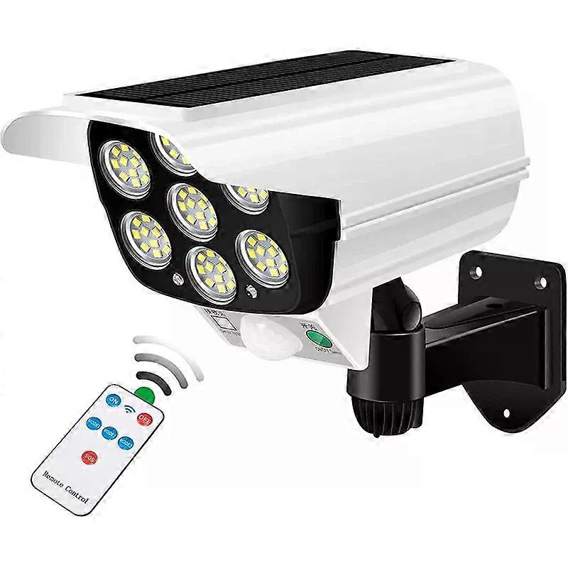 Solar Lights  Outdoor With Motion Sensor Remote Controller FloodLights Wireless Dummy Decoy Fake Security Camera compatible  Garden