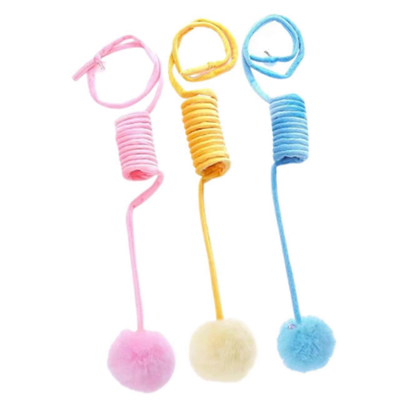 Cat Toys Plush Balls Set of 3 Interactive Indoor Play for Apartment Cats and Kittens