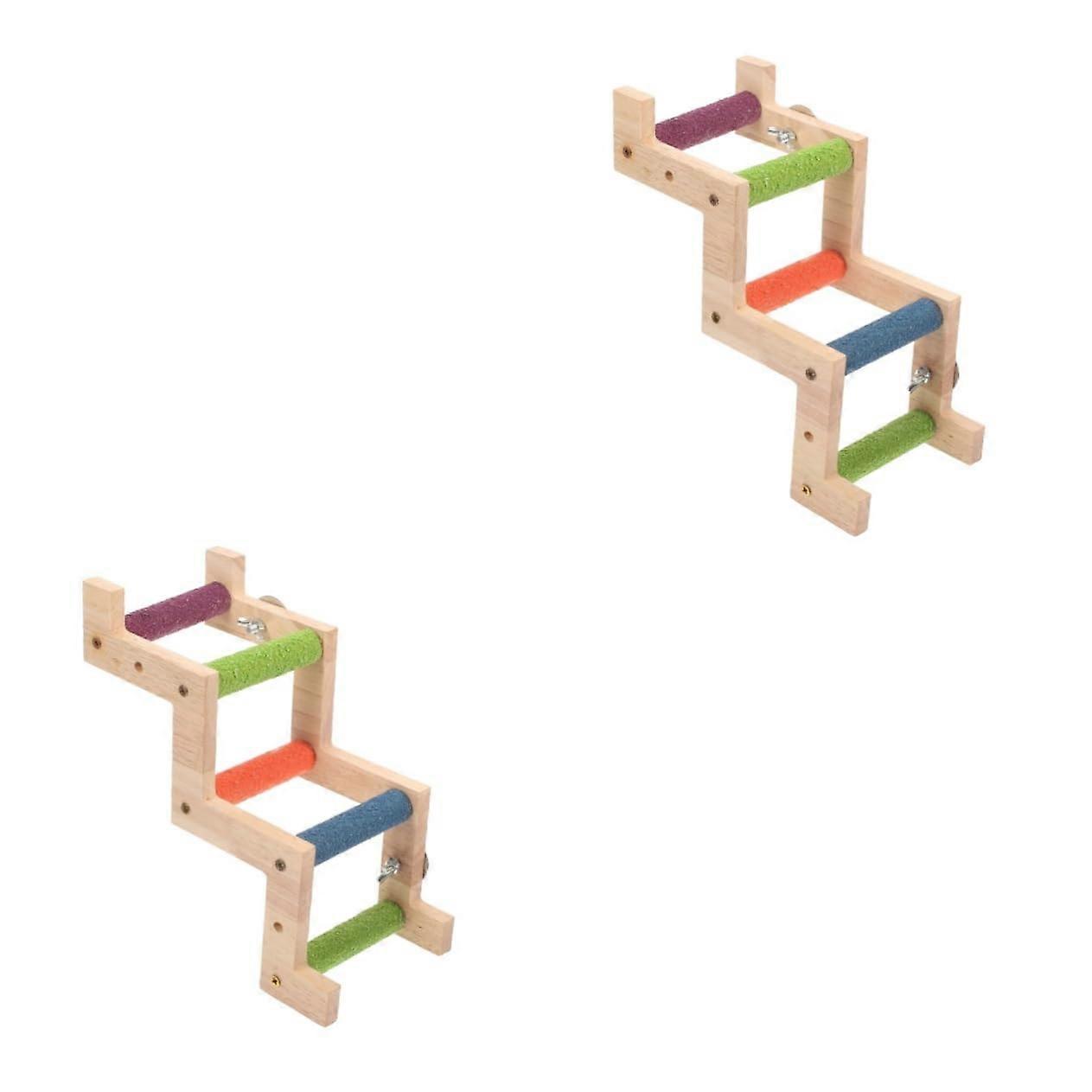 2 pieces parrot climbing ladder toys for birds, for budgies and cockatiels, promotes and shapes small ladders for cages