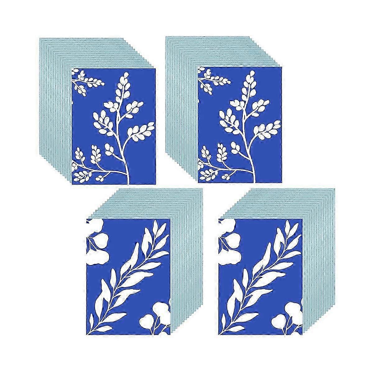 60 st. cyanotypipapper A5 soltryckskonstkit högkänsligt solpapper soltryckspapper teckningspapper för barn vuxna