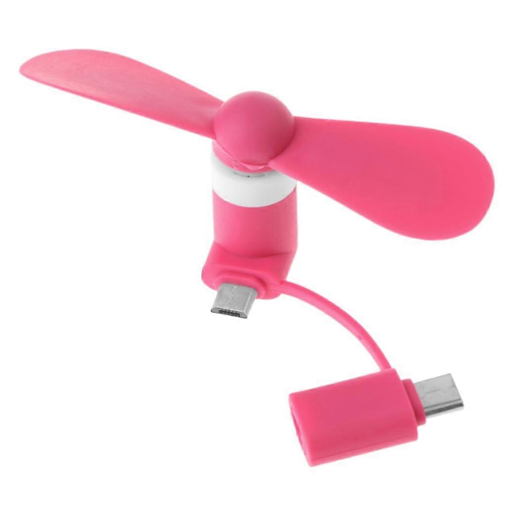 Type C Micro USB Fan For Phones Portable Cooling Small Fan Pink