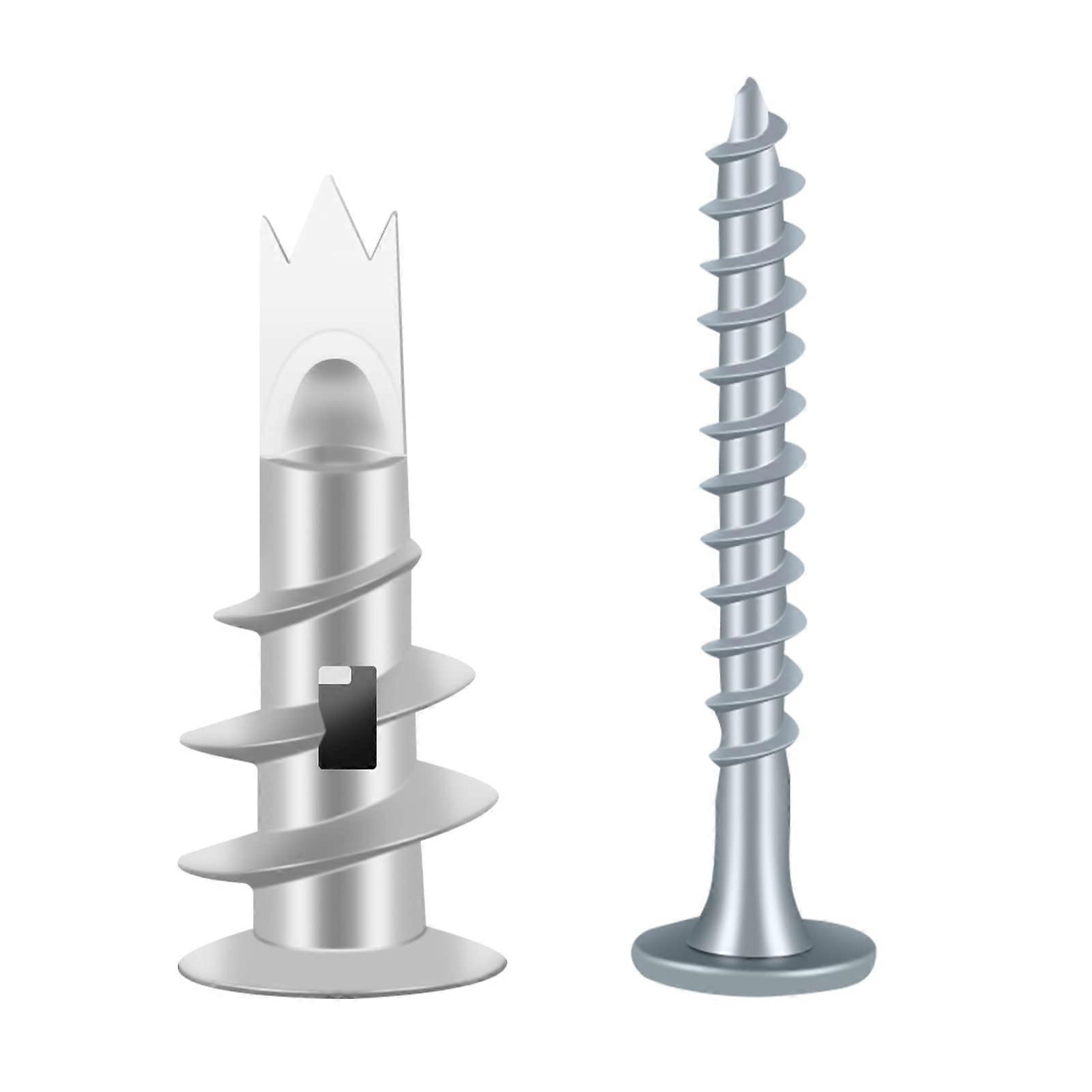 50Pack SelfDrilling Plasterboard Anchors with Screws for Stone, Brick, Concrete